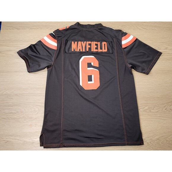 Baker Mayfield Jersey Mens L Orange Cleveland Browns Nike On Field NFL Distress - Picture 6 of 11